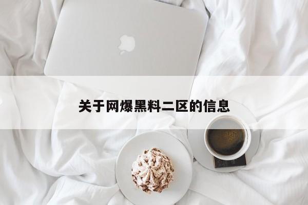关于网爆黑料二区的信息